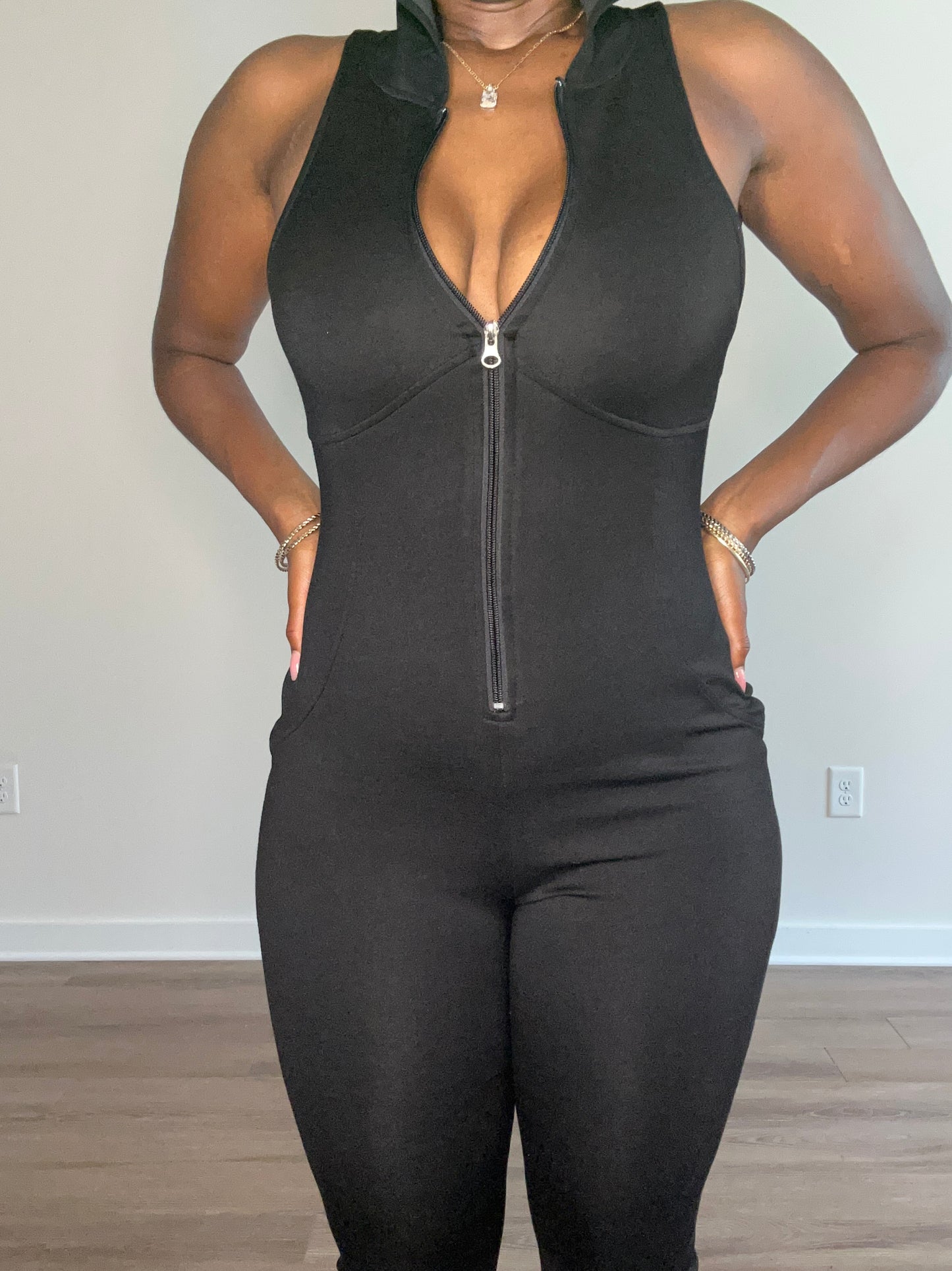 VELOCITY VIXEN Hooded Racerback Jumpsuit