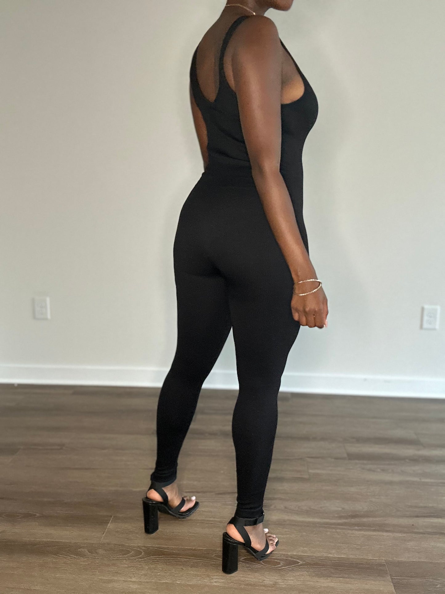 Ribbed Seamless V-Neck Jumpsuit